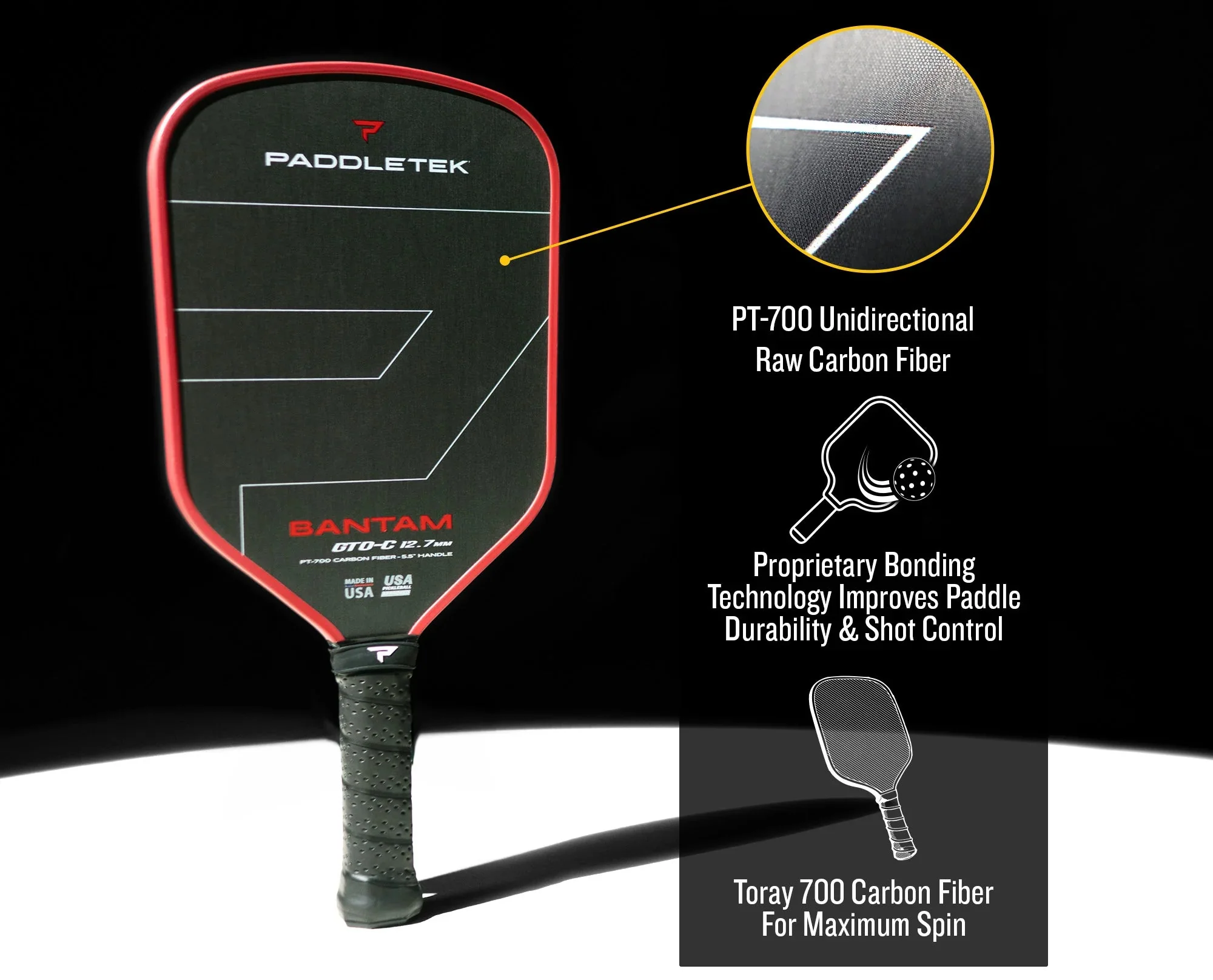 Paddletek Bantam GTO-C 14.3 Pickleball Paddle - Image 4