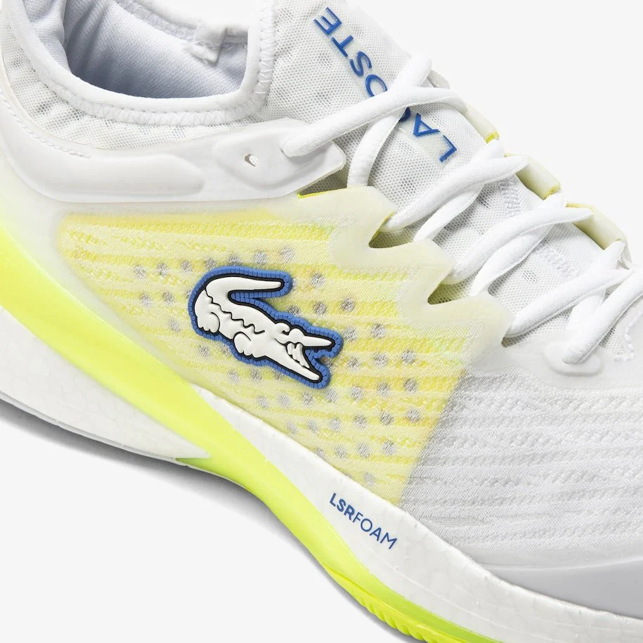 Lacoste AG-LT23 Lite Men’s Tennis Shoes - White/Yellow - Image 4