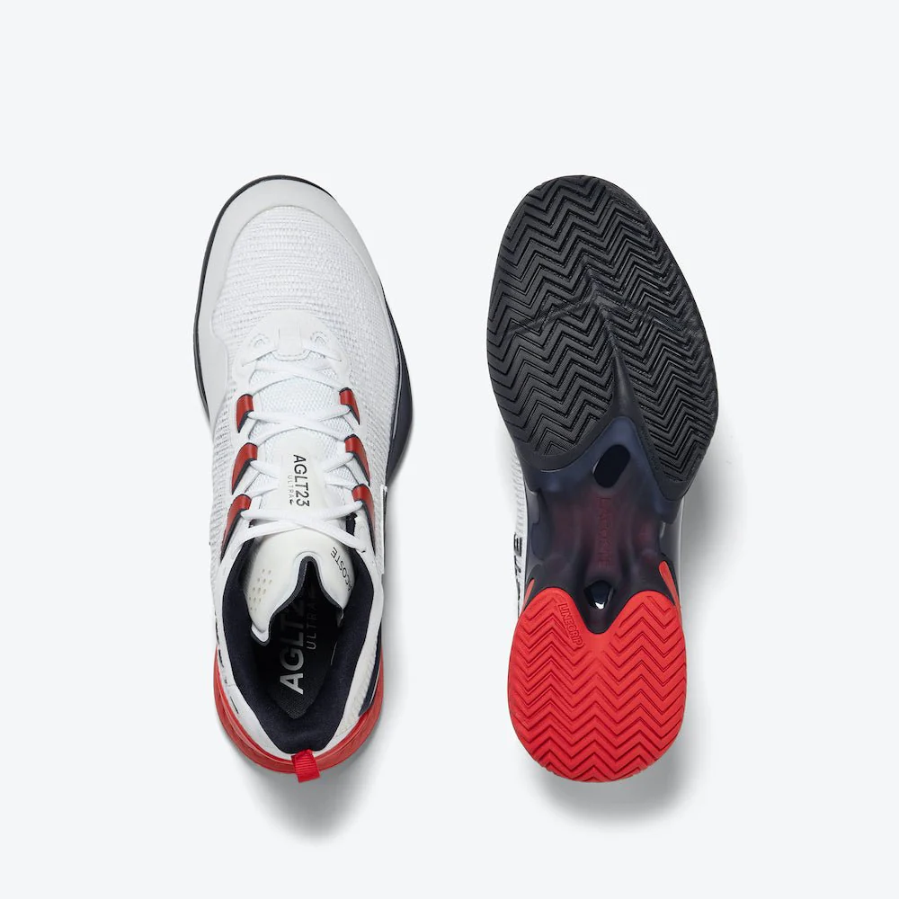 Lacoste AG-LT23 Ultra Men’s Tennis Shoes - White/Navy/Red - Image 3